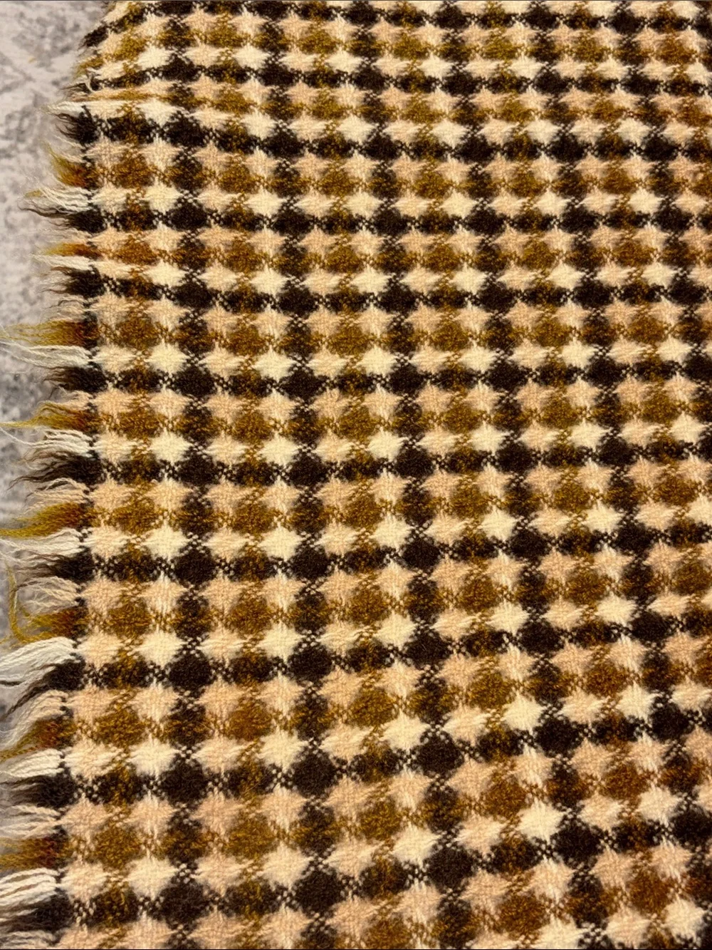 Vintage Pendleton wool throw cream and brown